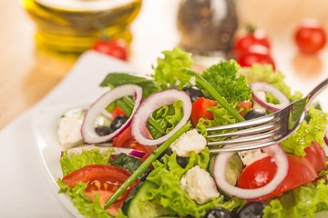 Fresh spring salad with vegetable