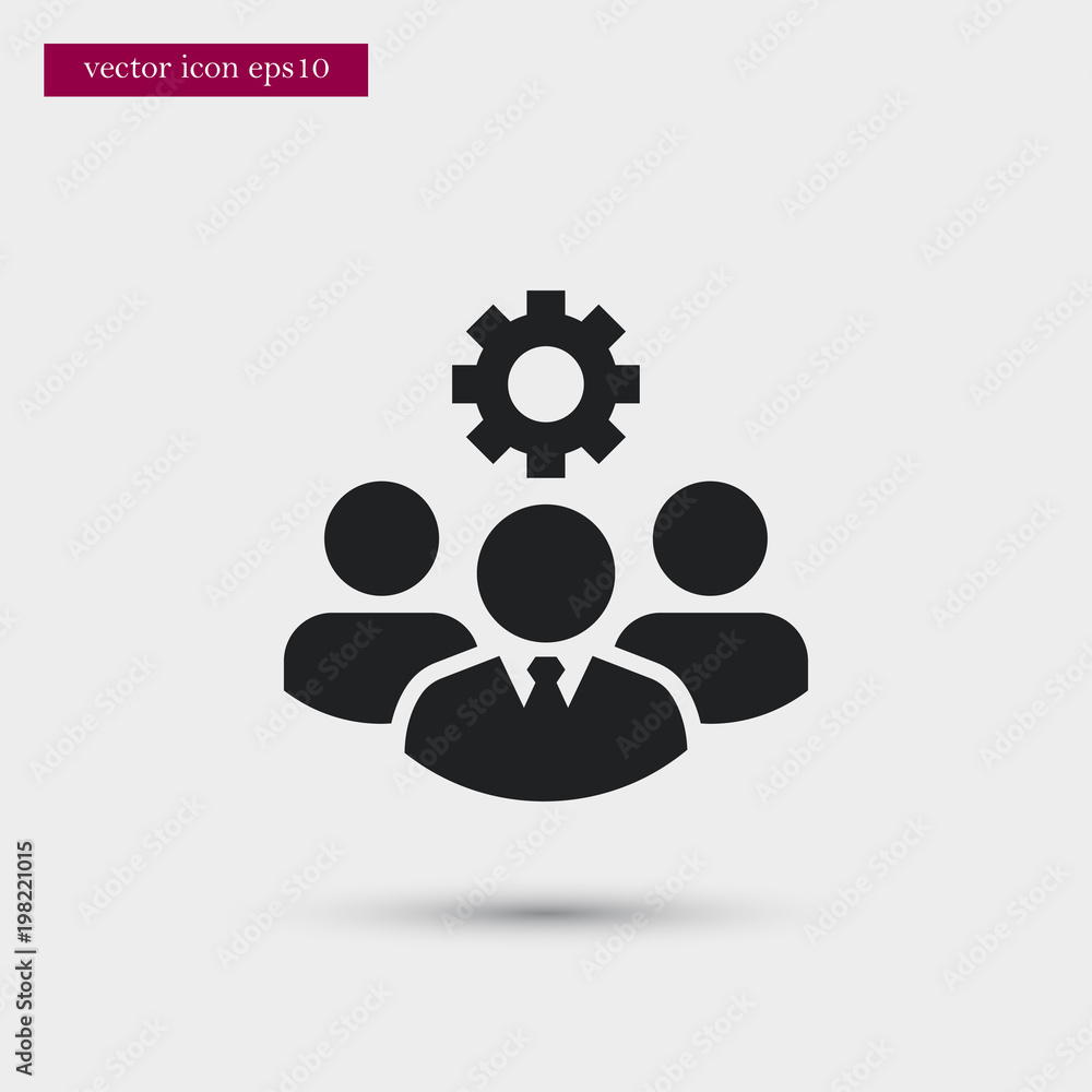 Poster teamwork with gear icon. simple hr element illustration. work symbol design from business collection