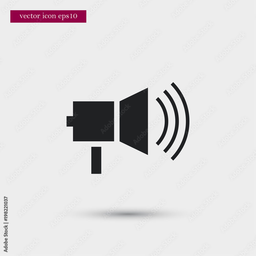 Poster loudspeaker icon. simple technology element illustration. office symbol design from business collect