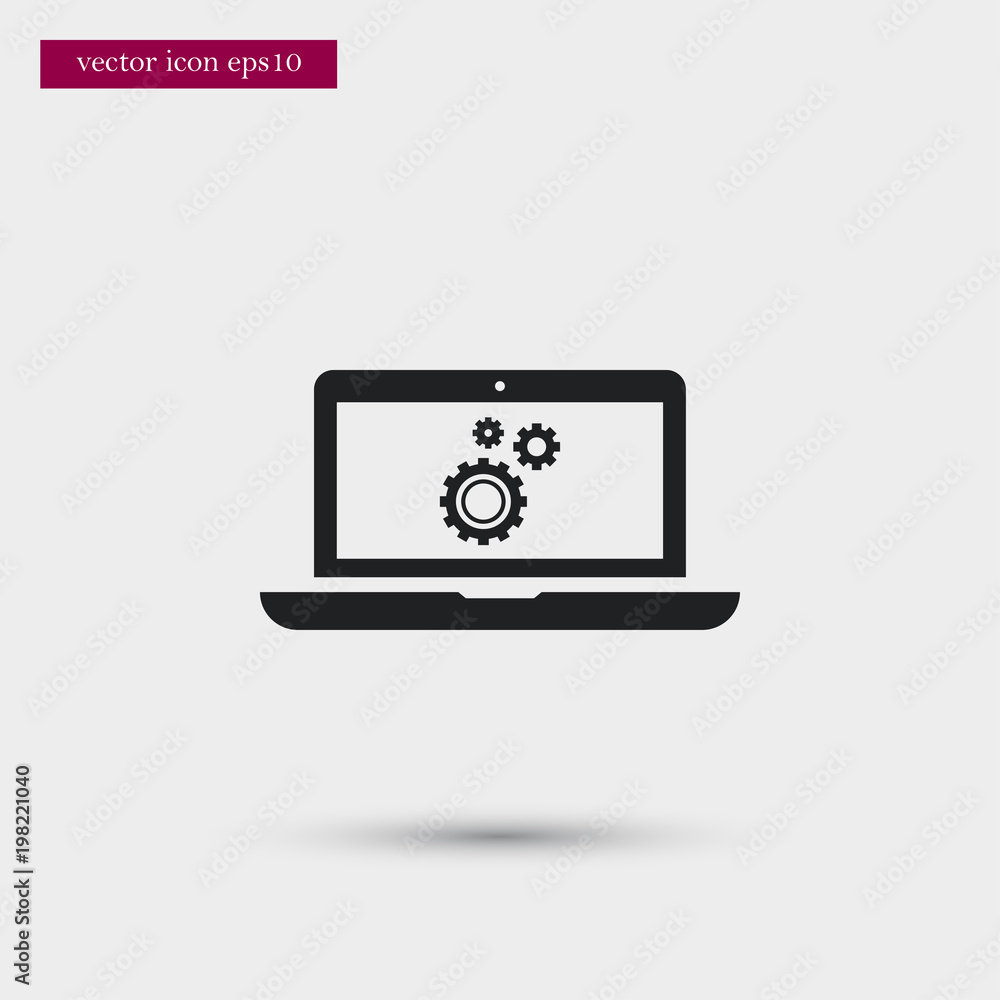 Poster laptop icon. simple technology element illustration. office symbol design from business collection. 