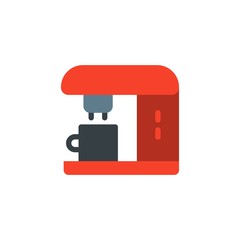 coffee machine flat vector icon. Modern simple isolated sign. Pixel perfect vector  illustration for logo, website, mobile app and other designs