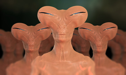 Aliens, 3D illustration