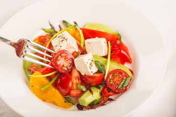 Fresh spring salad with vegetable