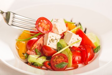 Fresh spring salad with vegetable