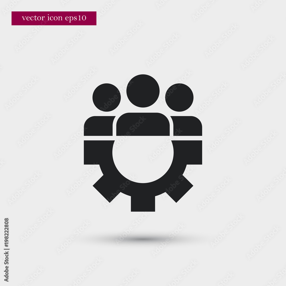Poster teamwork with gear icon. simple hr element illustration. work symbol design from business collection