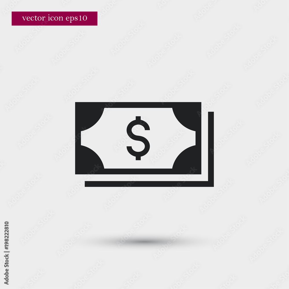 Poster money icon. simple salary element illustration. office symbol design from business collection. can b