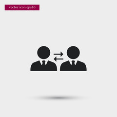 Teamwork icon. Simple HR element illustration. Office symbol design from business collection. Can be used in web and mobile.