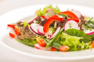 Fresh spring salad with vegetable