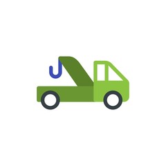 Fototapeta na wymiar evacuation truck, evacuation service flat vector icon. Modern simple isolated sign. Pixel perfect vector illustration for logo, website, mobile app and other designs