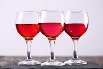 Glass of rose wine