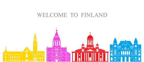 Abstract architecture. Isolated Finland architecture on white background