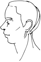  vector sketch of a beautiful man profile