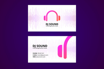 Business card template for dj and music business