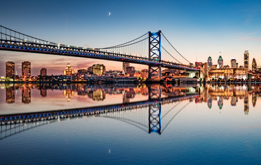 Philadelphia Night Skyline Refection - 198225235