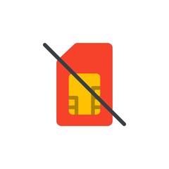 no sim card flat vector icon. Modern simple isolated sign. Pixel perfect vector  illustration for logo, website, mobile app and other designs