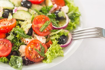 Fresh spring salad with vegetable