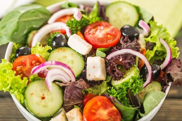 Fresh spring salad with vegetable