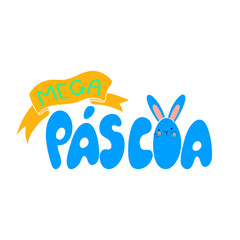 Mega Easter. Pascoa Easter Logotype.