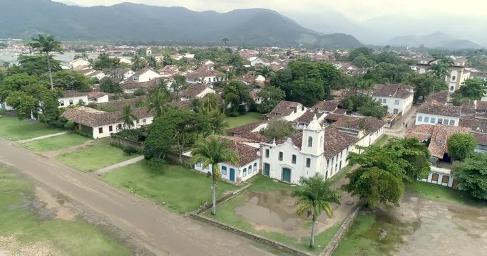 Aerial image of the historic city of Paraty RJ in Brazil