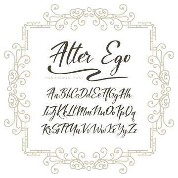Typography alphabet for your designs logo, typeface, web banner, card, wedding invitation.