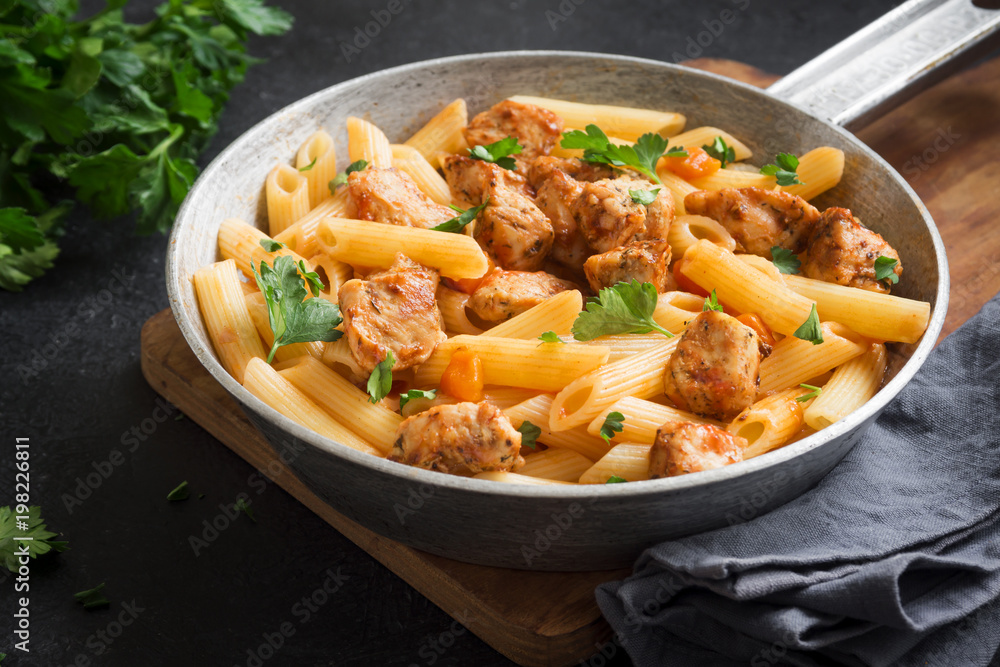 Canvas Prints penne pasta with chicken