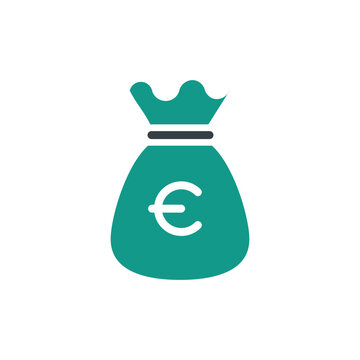 euro money bag flat vector icon. Modern simple isolated sign. Pixel perfect vector  illustration for logo, website, mobile app and other designs