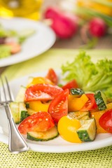 Fresh spring salad with vegetable