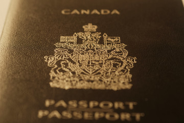 Passport cover toned blurred photo