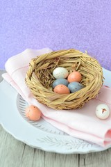 Easter table serving