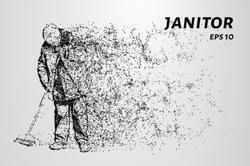 The janitor of the particles. The cleaner consists of small circles and dots.