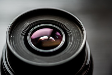 lens on a dark background