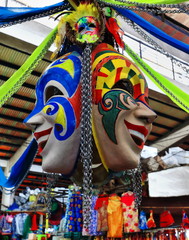 Giant masks for the MassKara festival. Central Public Market-Bacolod-Negros Occidental-Philippines. 0262