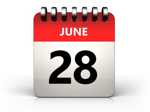 3d 28 June Calendar