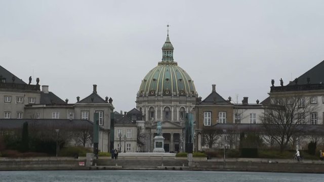Frederik's Church and Amalienborg Royal Palace in Copenhagen, Denmark