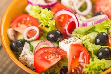 Fresh spring salad with vegetable