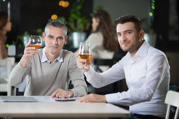 Businessmen in a restaurant