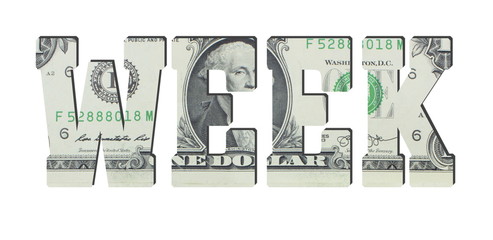 Week. American dollar banknotes. Background with money