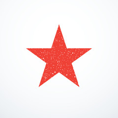 Vector grunge red star icon