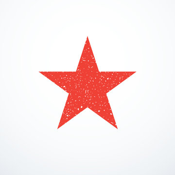 Vector grunge red star icon