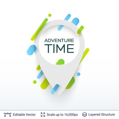 White badge pointer sticker.