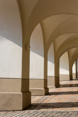 monumental arcade with pavement inside