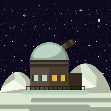 Very Large Telescope On Moon Vector Illustration Graphic Design