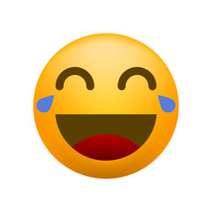 Cute LOL Emoticon on White Background. Isolated Vector Illustration 