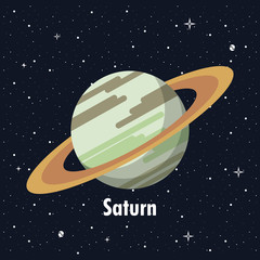 Saturn in the space vector illustration graphic design