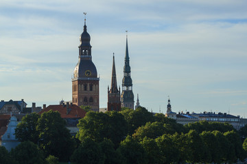 Fototapeta na wymiar View of old Riga latvia in the morning.