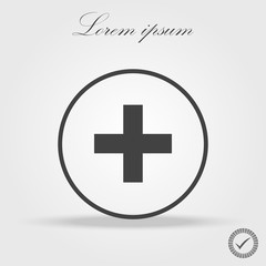 Plus sign. Positive symbol isolated on white background. Vector EPS10