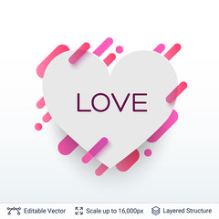 White badge heart shaped sticker.