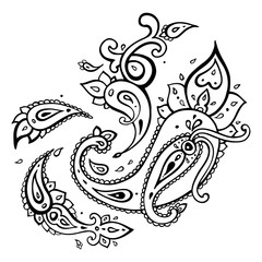 Paisley background. Hand Drawn ornament. Vector illustration