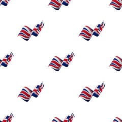 Seamless pattern with waving flag. Flag of Great Britain. Vector illustration.