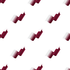 Seamless pattern with waving flag. Qatar flag. Vector illustration.